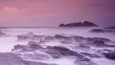 Cornwall england bay lighthouses wallpaper