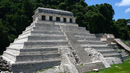 Palenque ancient old pyramids ruins wallpaper