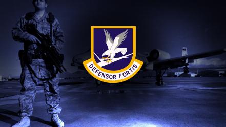 A10 thunderbolt ii air force airplanes blue logos wallpaper