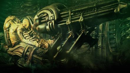 Alien hr giger space jockey futuristic science fiction wallpaper