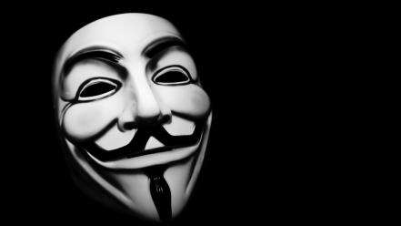 Anonymous v for vendetta black background hackers masks wallpaper