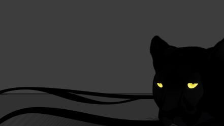 Black cat artwork minimalistic wallpaper
