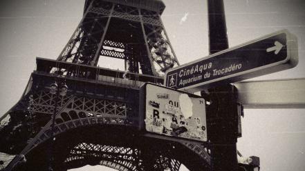 Eiffel tower paris cityscapes monochrome wallpaper