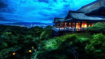 Japan japanese architecture kyoto temples treetop wallpaper