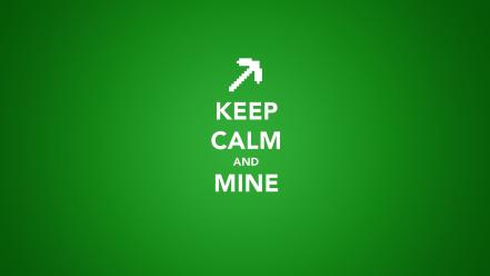 Keep calm and minecraft green minimalistic text wallpaper