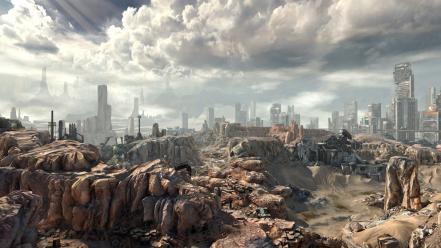 Rage video game apocalypse desert city deserts landscapes wallpaper