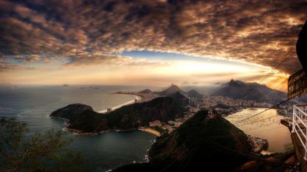 Rio de janeiro cityscapes clouds nature sea wallpaper