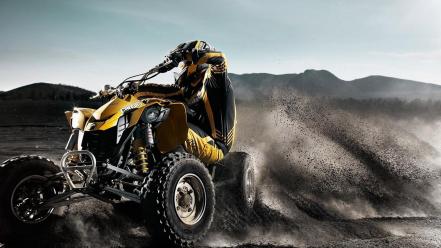 Atv driving extreme sports fantasy art offroad wallpaper