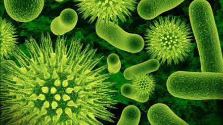 Bacteria artwork digital art green microscopic wallpaper