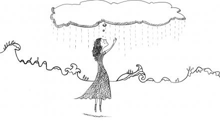 Black and white drawings imagination minimalistic rain wallpaper