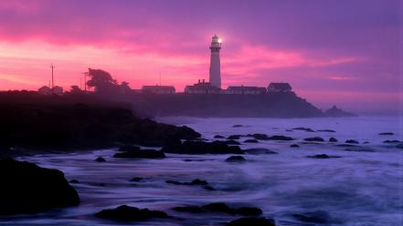 California lighthouses ocean pigeons point wallpaper