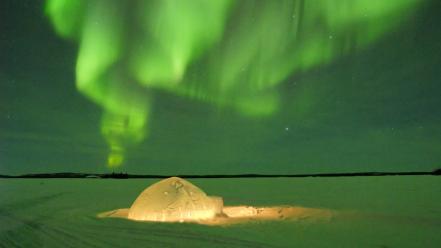 Canada igloo aurora borealis wallpaper