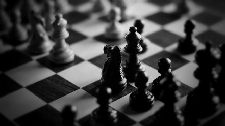 Chess grayscale wallpaper