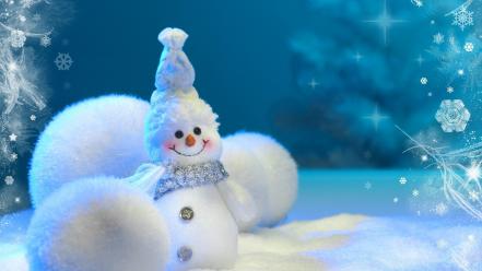 Christmas happy little snowman snowmen wallpaper