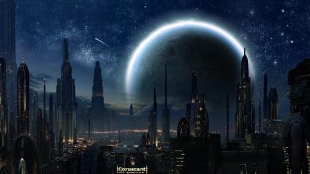 Coruscant star wars cityscapes dark futuristic wallpaper