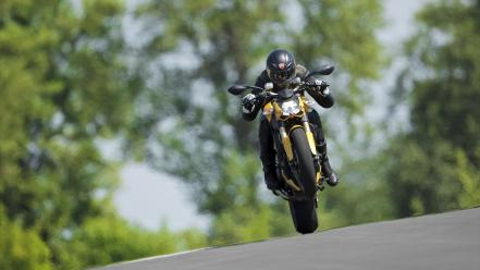 Ducati street fighter jumping motorbikes vehicles wallpaper