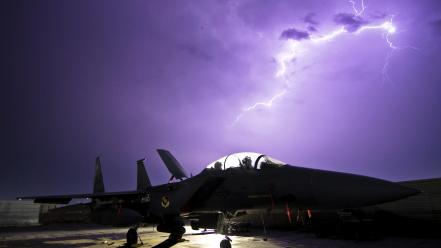 F15 eagle fighter jets lightning wallpaper