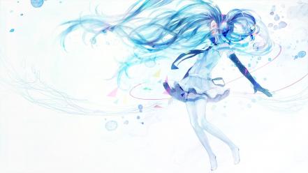 Hatsune miku vocaloid blue hair gloves wallpaper