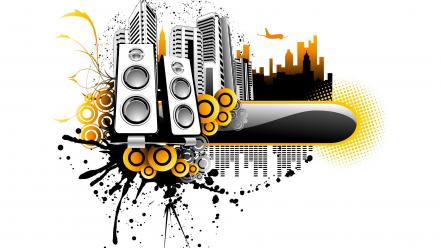 Abstract music speakers wallpaper
