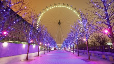 Christmas lights england london eye wallpaper