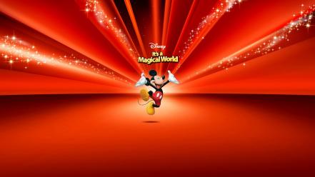 Disney company mickey mouse cartoons red background wallpaper