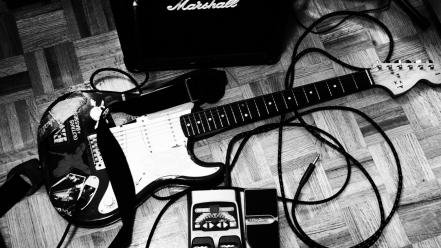 Floor guitars marshall music strings wallpaper