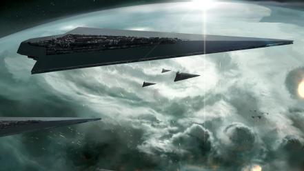 Star destroyer wars artwork outer space wallpaper