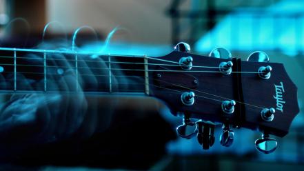 Taylor guitars blue macro music wallpaper