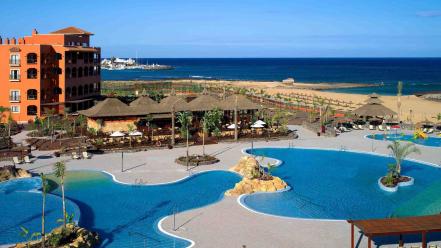 Architecture beaches fuerteventura golf resort wallpaper