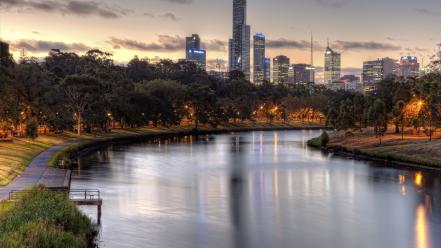 Australia melbourne cityscapes water wallpaper