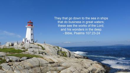 Bible lighthouses nature quotes sea wallpaper