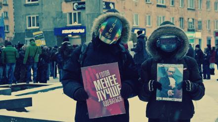Daft punk russia vladimir putin streets winter wallpaper