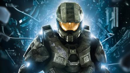Halo 4 master chief armor helmets shattered wallpaper