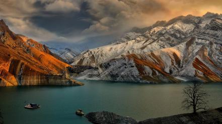 Iran dam landscapes nature rivers wallpaper
