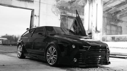 Lada 2108 samara russians black cars grayscale wallpaper