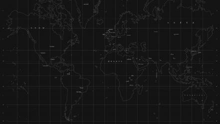 Maps minimalistic monochrome world map wallpaper