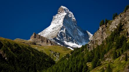 Matterhorn mountains trees wallpaper