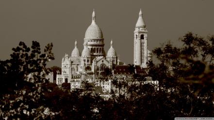 Montmartre paris sacré coeur cityscapes wallpaper