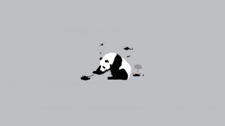 Abstract funny panda bears simple simplistic wallpaper