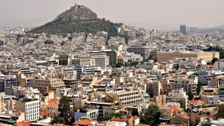 Athens greece cityscapes city skyline mountains wallpaper