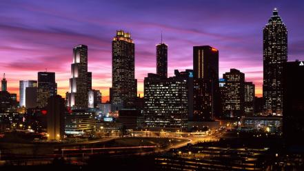 Atlanta cities cityscapes night city wallpaper