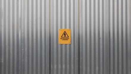 Danger high voltage metallic wallpaper