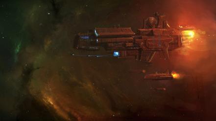 Fantasy art outer space spaceships vehicles wallpaper