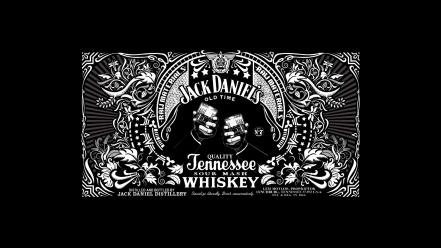 Jack daniels alcohol black background bottles drinks wallpaper