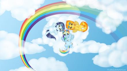 Magic rainbow dash spitfire mlp character clouds wallpaper