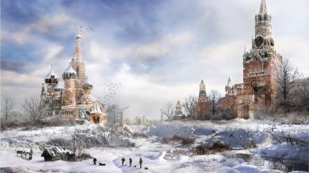 Moscow fantasy art nuclear winter wallpaper