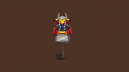 Pikachu thor artwork minimalistic wallpaper