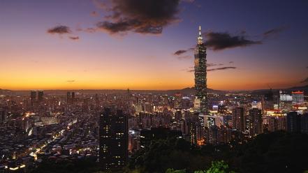 Taipei 101 cityscapes city skyline landscapes wallpaper