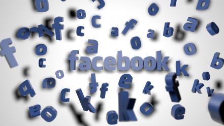 3d view facebook logos social network wallpaper