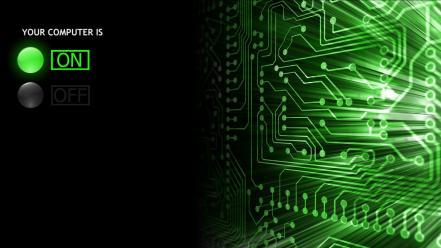 Abstract circuit boards computers green wallpaper
